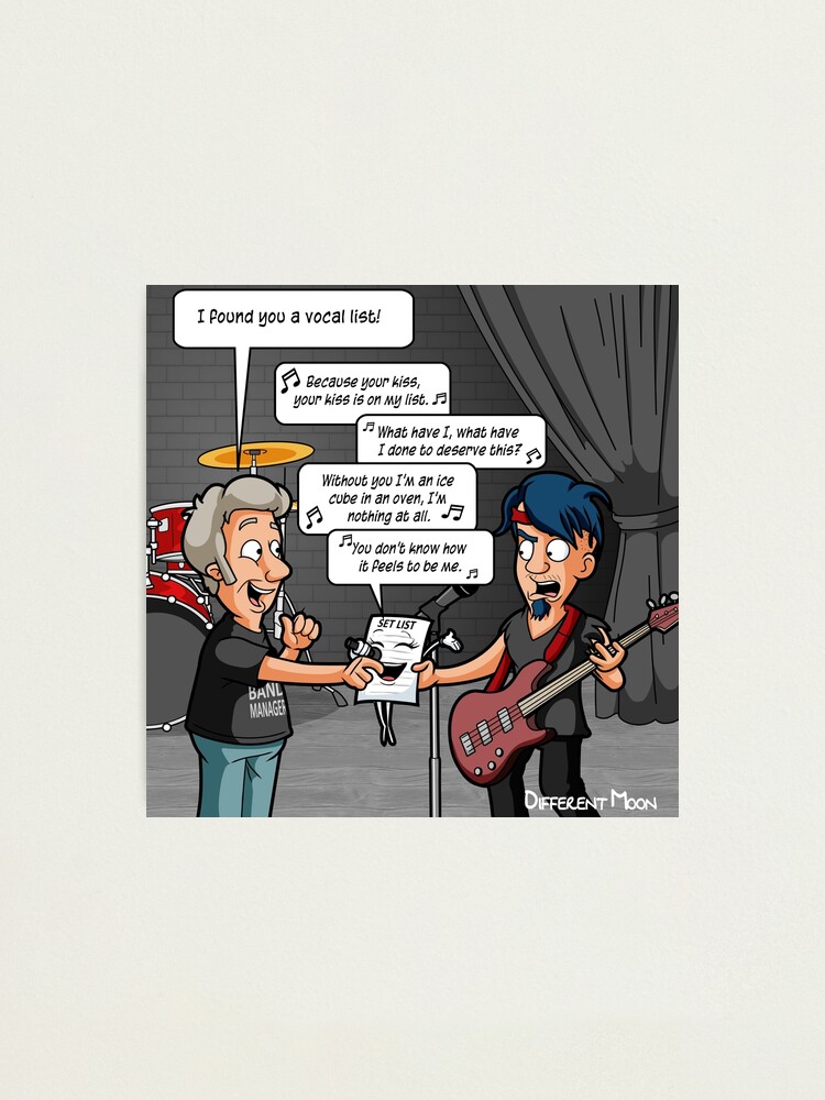 Impression Photo Chanteur Musique Humour Drole Pun Cartoon Par Differentmoon Redbubble