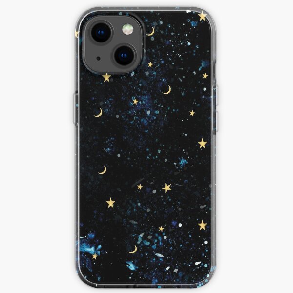 Starry night moon and stars phone case in iPhone and Samsung Galaxy.  iPhone Soft Case
