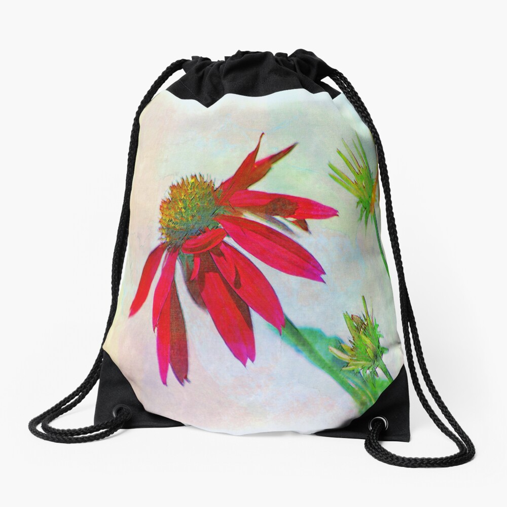 Red Gerbera Graphic Drawstring Bag
