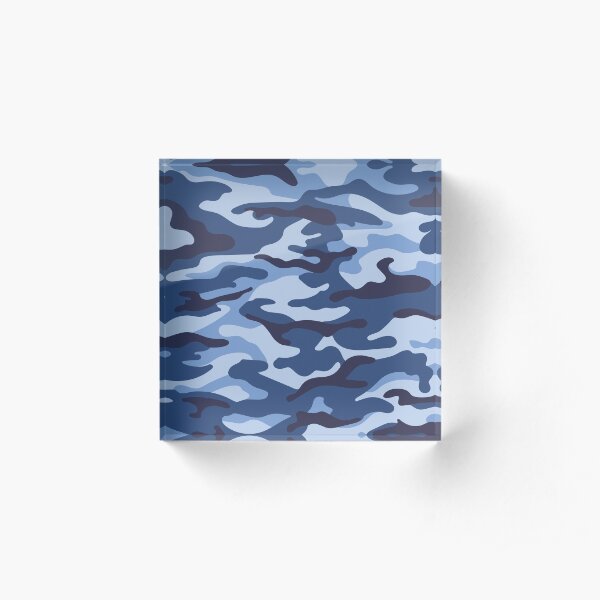 Blaue Camouflage Acrylblock