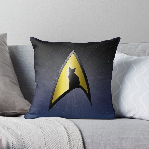 Starfleet Cat Throw Pillow