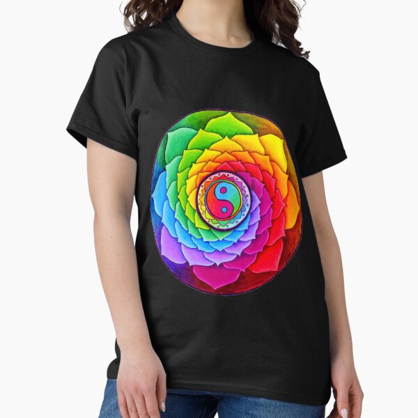 Artikel-Vorschau von Heilendes Lotus-Regenbogen-Yin-Yang-psychedelisches Mandala, designt und verkauft von Rebecca Wang.