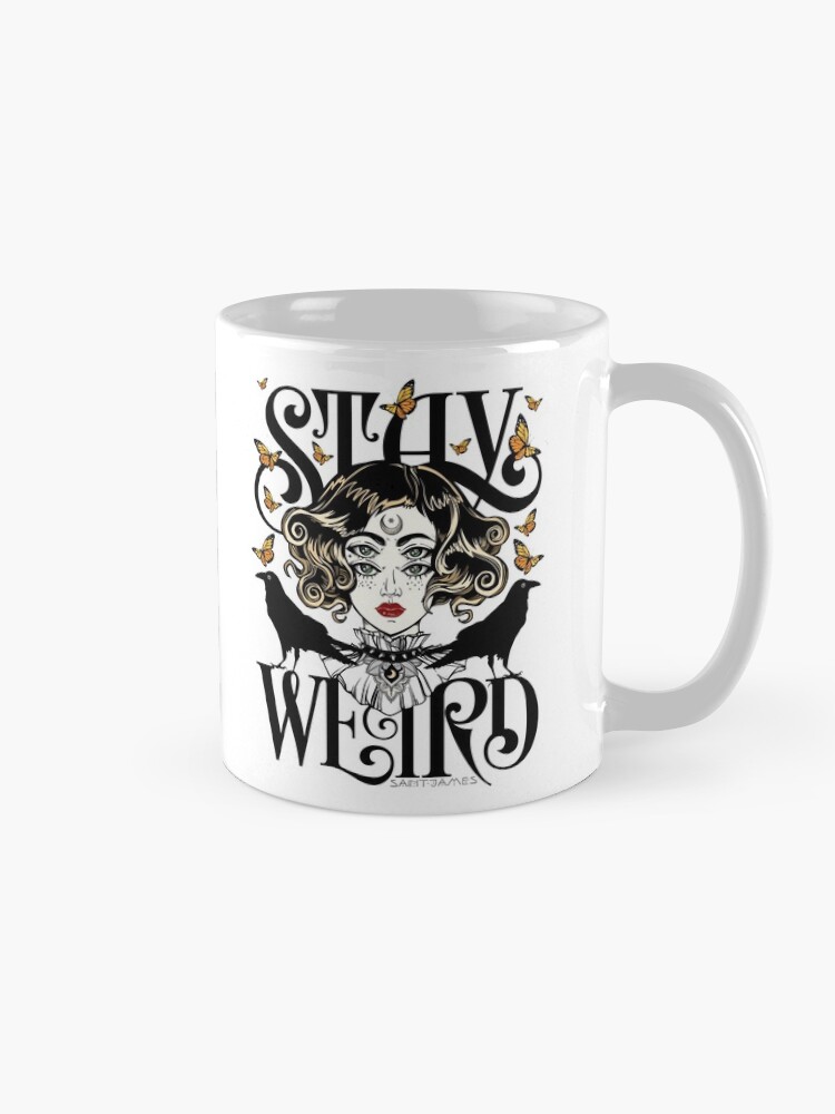 Alternate view of Rose and The Ravens {Stay Weird} Colour Version Mug