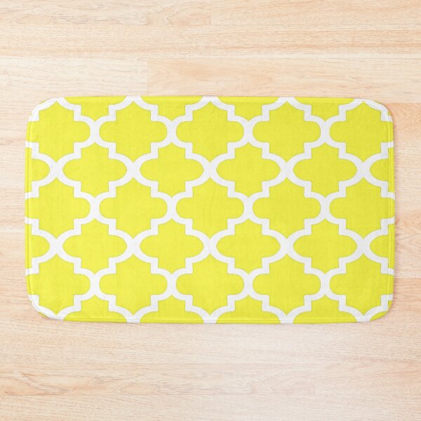 Item preview, Quatrefoil Pattern In White Outline On Citrus Yellow designed and sold by taiche.