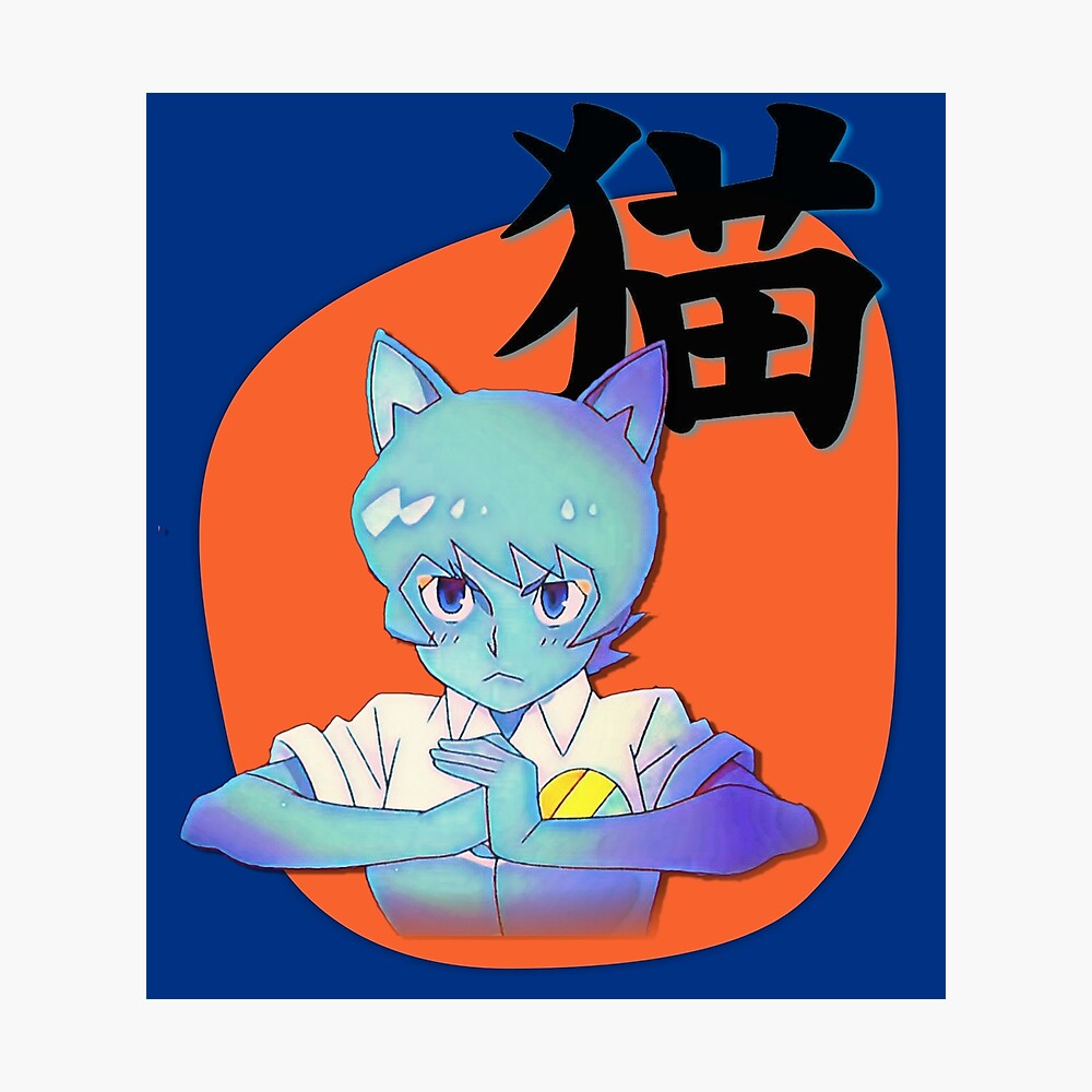 Lámina metálica for Sale con la obra «Anime Nicole con Cat en japonés,  Amazing world of Gumball» de Alondra | Redbubble