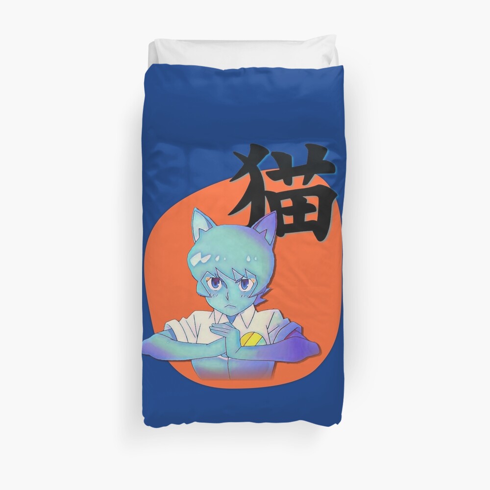 Anime Nicole with Cat in Japanese, Amazing world of Gumball Duvet Cover