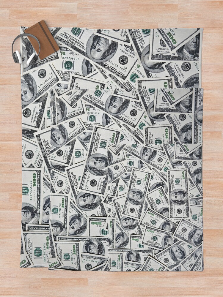 "hundred dollars bills " Throw Blanket by Studio13lights Redbubble