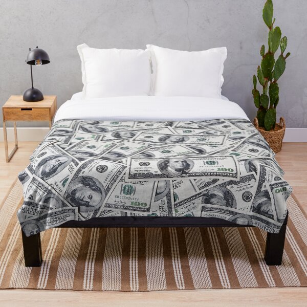 hundred dollars bills Throw Blanket