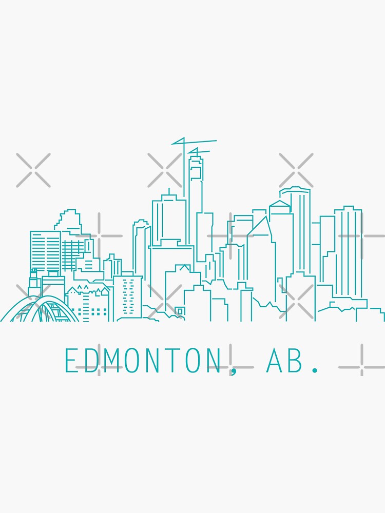 "Edmonton skyline art." Sticker for Sale by scotmccormack Redbubble