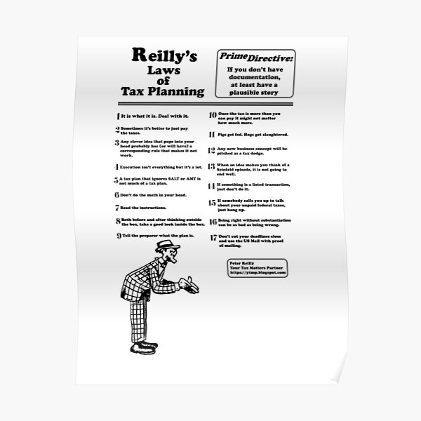 Reilly's Laws of Tax Planning Poster