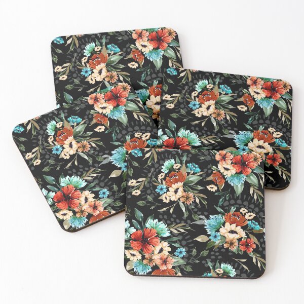 Item preview, Watercolor Spring Floral Black designed and sold by oppositedge.