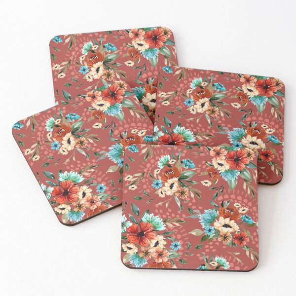 Item preview, Watercolor Spring Floral Coral designed and sold by oppositedge.