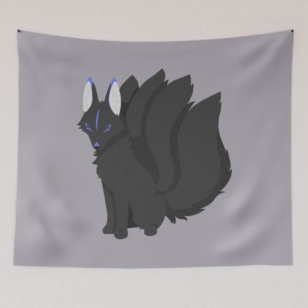 Item preview, Simplistic Kitsune - Black with blue designed and sold by storm-fox-art.