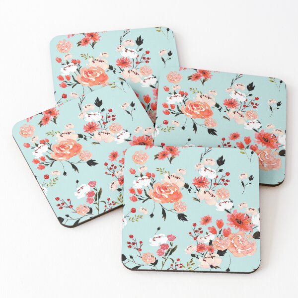 Item preview, Watercolor Spring Floral Teal designed and sold by oppositedge.