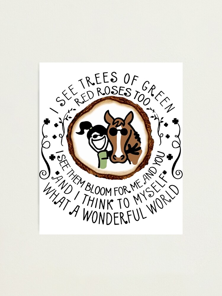 Lámina fotográfica «Veo árboles de rosas rojas verdes también, los veo