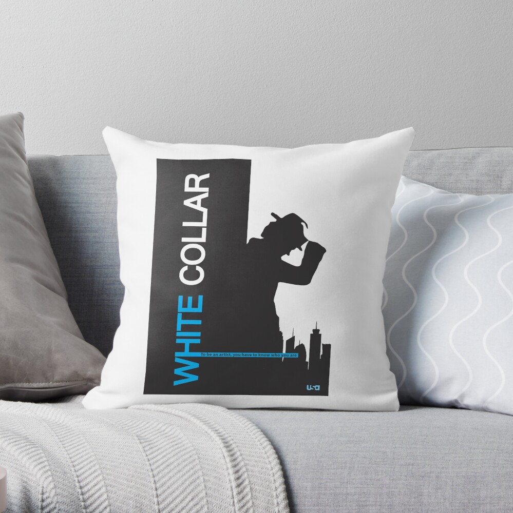 White Collar Throw Pillow
