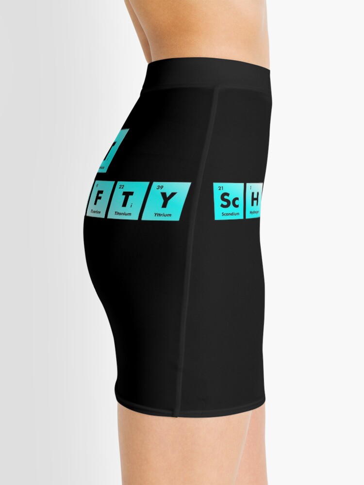 Alternate view of Get Schwifty Spelled with Chemical Symbols from the Periodic Table Mini Skirt