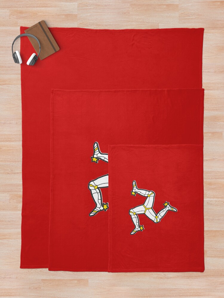 Alternate view of Isle Of Man 3 Legs Of Man Traditional Manx Flag Celtic Triskelion Throw Blanket