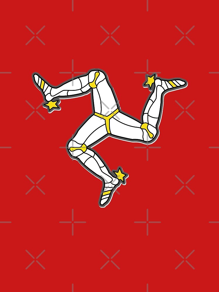 Isle Of Man 3 Legs Of Man Traditional Manx Flag Celtic Triskelion by thespottydogg