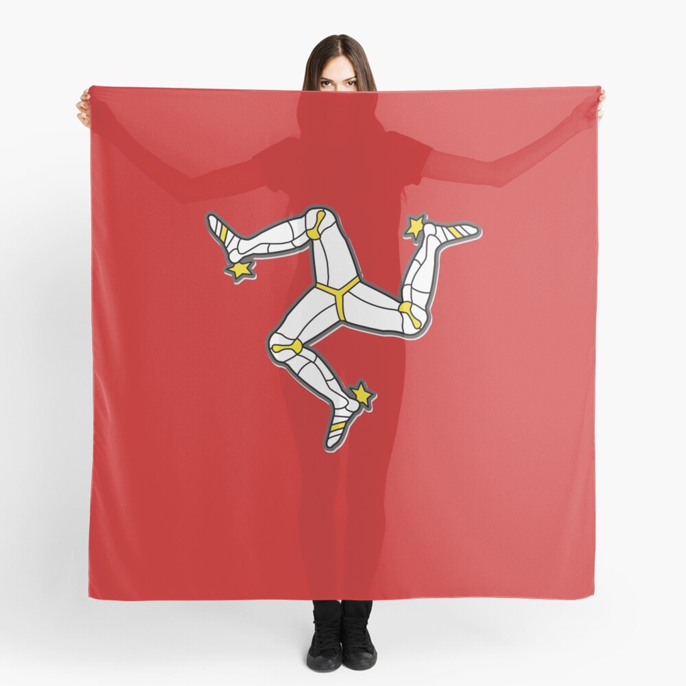 Isle Of Man 3 Legs Of Man Traditional Manx Flag Celtic Triskelion Scarf