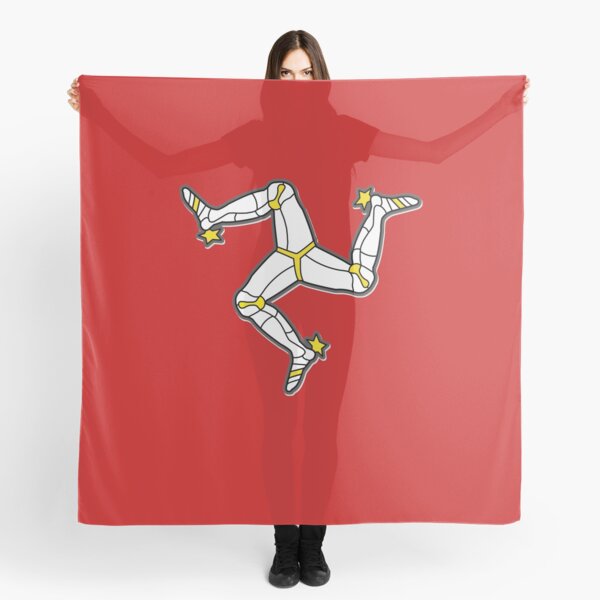 Isle Of Man 3 Legs Of Man Traditional Manx Flag Celtic Triskelion Scarf
