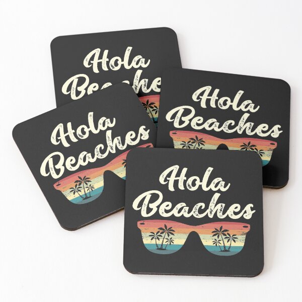 Item preview, Hola Beaches beach humor pun vintage sunglasses and palm trees Summer vacation gifts designed and sold by alenaz.