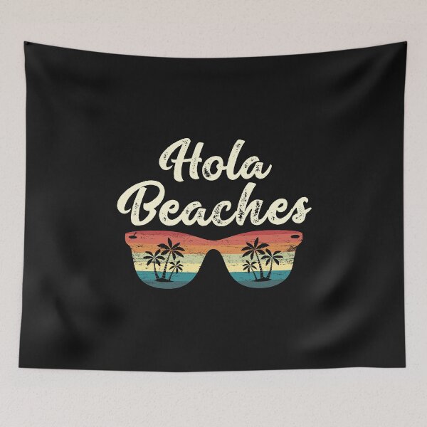 Item preview, Hola Beaches beach humor pun vintage sunglasses and palm trees Summer vacation gifts designed and sold by alenaz.
