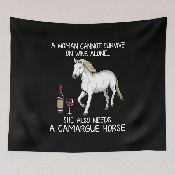 Item preview, Camargue horse and wine funny horse designed and sold by TeeDoozy.
