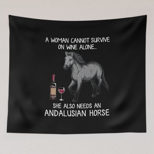 Item preview, Andalusian horse and wine funny horse designed and sold by TeeDoozy.