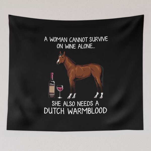 Item preview, Dutch Warmblood horse and wine funny horse designed and sold by TeeDoozy.