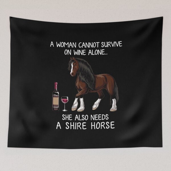 Item preview, Shire horse and wine funny horse designed and sold by TeeDoozy.
