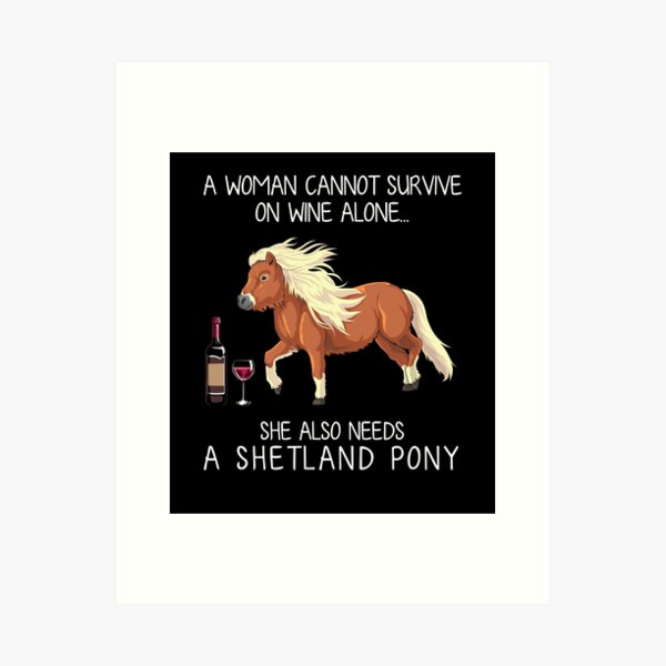 Item preview, Shetland Pony horse and wine funny horse designed and sold by TeeDoozy.