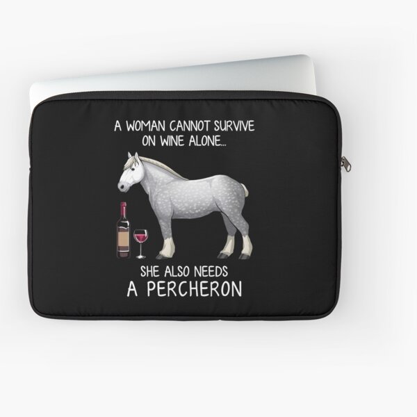 Aperçu de l'œuvre Cheval percheron et vin cheval drôle créée et vendue par TeeDoozy.