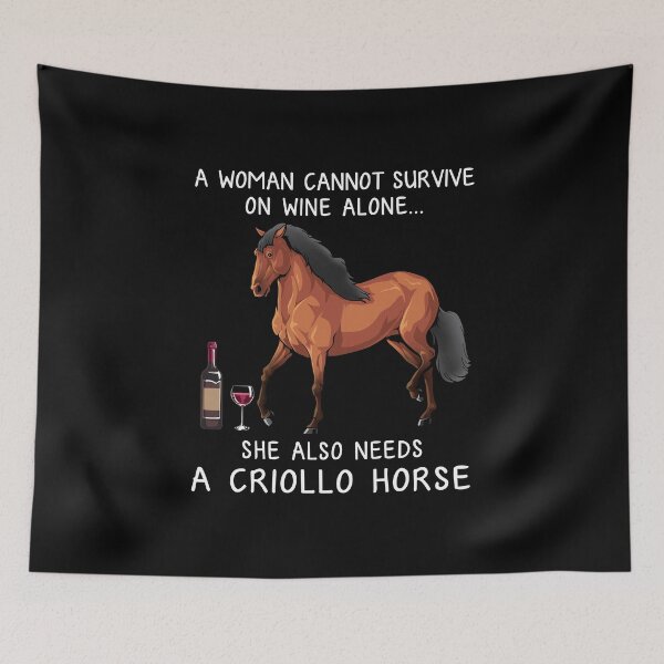 Item preview, Criollo horse and wine funny horse designed and sold by TeeDoozy.