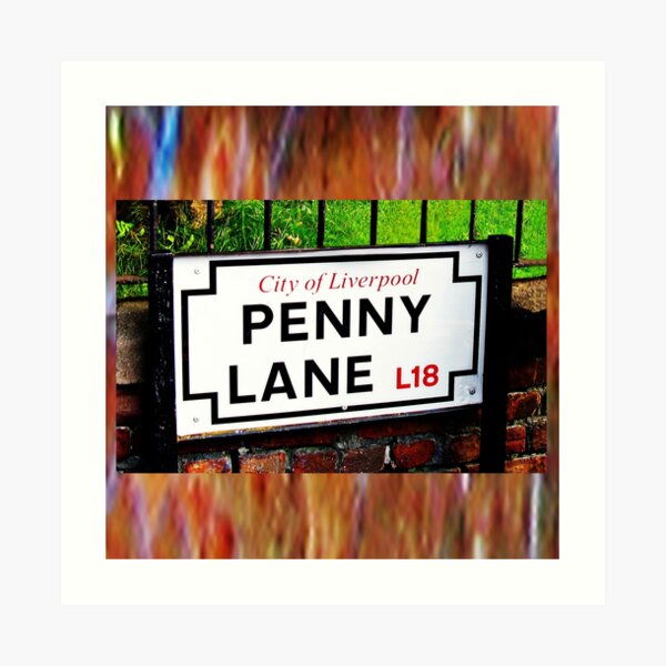 Penny lane Liverpool England sign, famous place and music song title Art Print