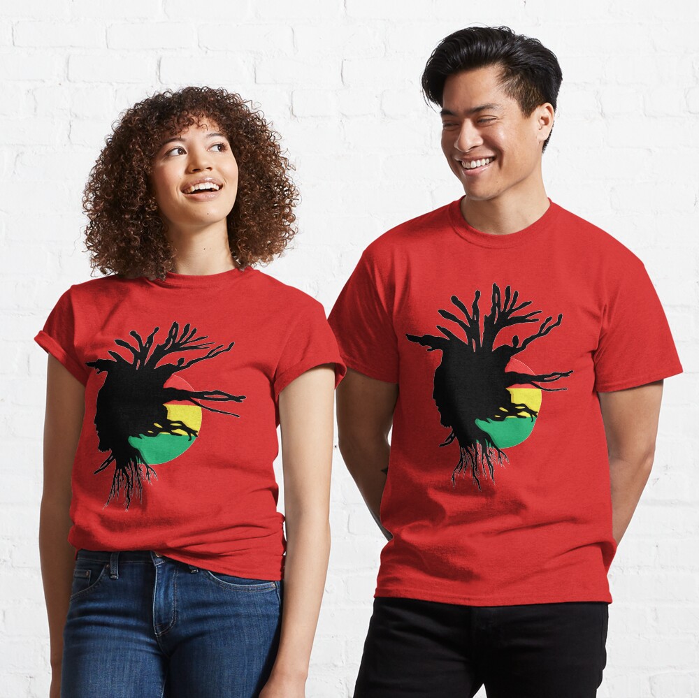 Rasta fürchtet die Reggae-Wurzeln der äthiopischen Flagge Rastafarian Jamaica Classic T-Shirt