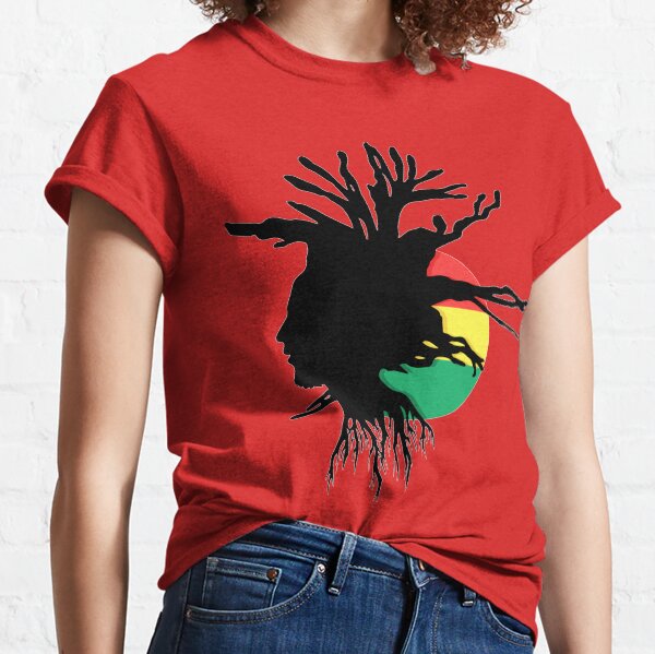 Rasta Dreads Ethiopian Flag Reggae Roots Rastafarian Jamaica Classic T-Shirt