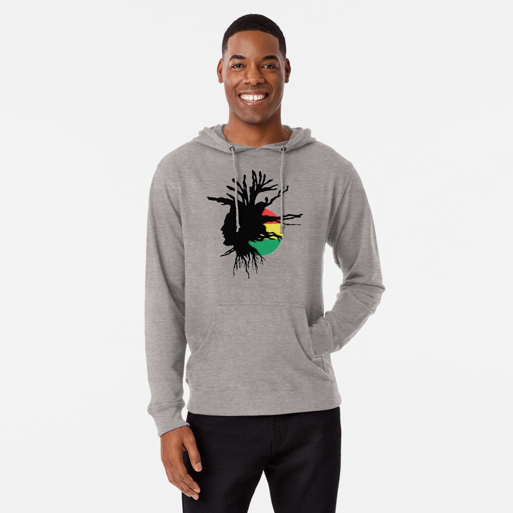Rasta Dreads Ethiopian Flag Reggae Roots Rastafarian Jamaica Lightweight Hoodie