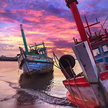 Artwork thumbnail, Thai Fishing Boats by Russell Thorne