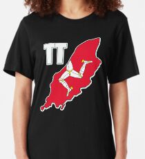 Isle of Man 3 Legs Triskelion TT Racing Manx Flag Slim Fit T-Shirt
