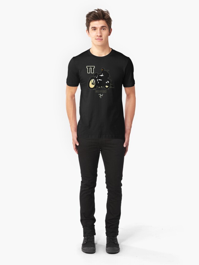 Alternate view of Isle Of Man TT Races Retro Biker Manx Flag 3 Legs Of Man Vintage Style Retro Print Slim Fit T-Shirt