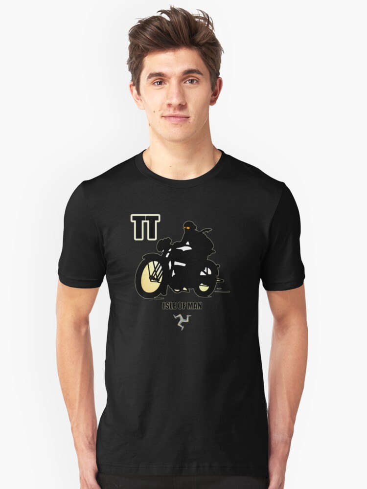 Alternate view of Isle Of Man TT Races Retro Biker Manx Flag 3 Legs Of Man Vintage Style Retro Print Slim Fit T-Shirt