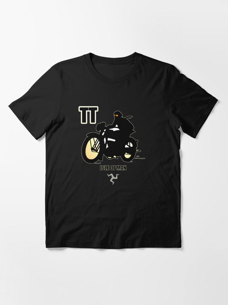 Alternate view of Isle Of Man TT Races Retro Biker Manx Flag 3 Legs Of Man Vintage Style Retro Print Essential T-Shirt