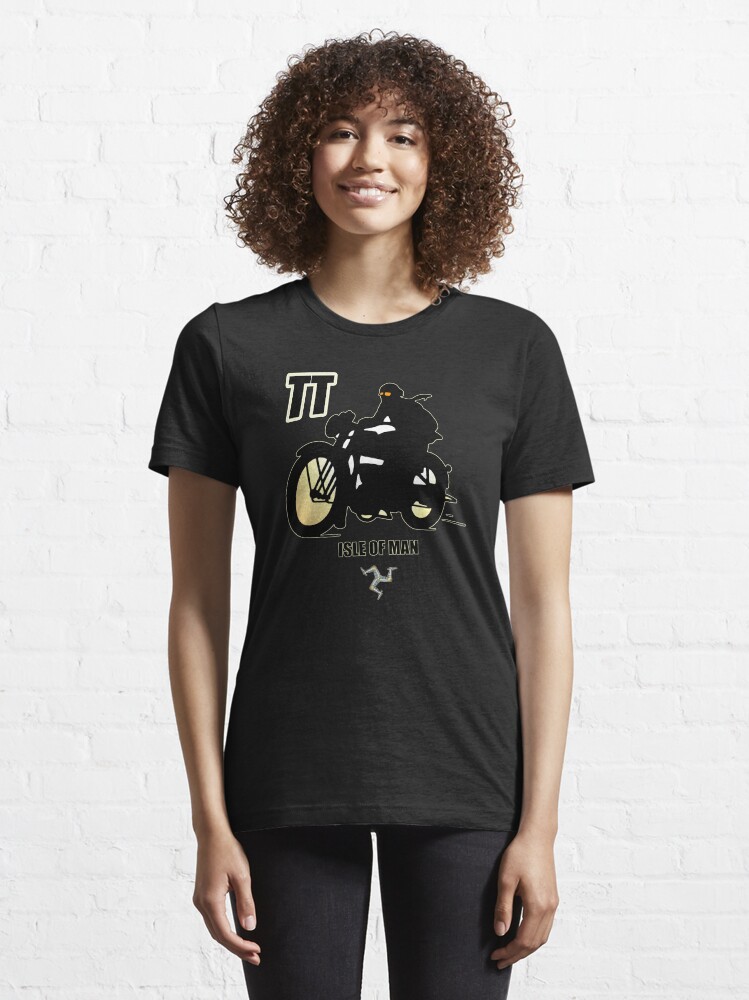 Alternate view of Isle Of Man TT Races Retro Biker Manx Flag 3 Legs Of Man Vintage Style Retro Print Essential T-Shirt