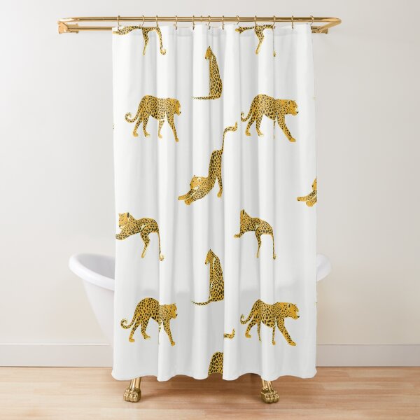 Disover Leopard Pattern Shower Curtain
