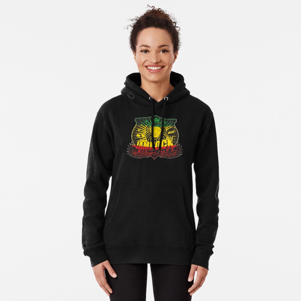 Lion Of Judah Jam Rock Rasta Ethiopian Flag Rastafarian Dreadlocks Pullover Hoodie