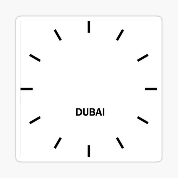 "DUBAI Time Zone Wall Clock" Sticker for Sale by ghjura Redbubble
