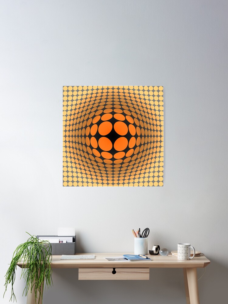 Thumbnail 1 of 3, Poster, Victor Vasarely Homage 5 designed and sold by Salocin.