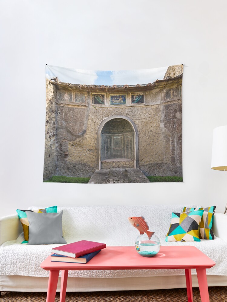 Herculaneum House - Elegant Arched Alcove and Mosaic Wall Art Herculaneum House - Elegant Arched Alcove and Mosaic Wall Art