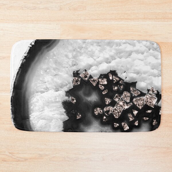 Item preview, Gray Black White Agate with Rose Gold Glam #6 (Photo of Glitter Only - Not Reflective) designed and sold by Anita's & Bella's Art.